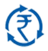 Rupee in a loop icon